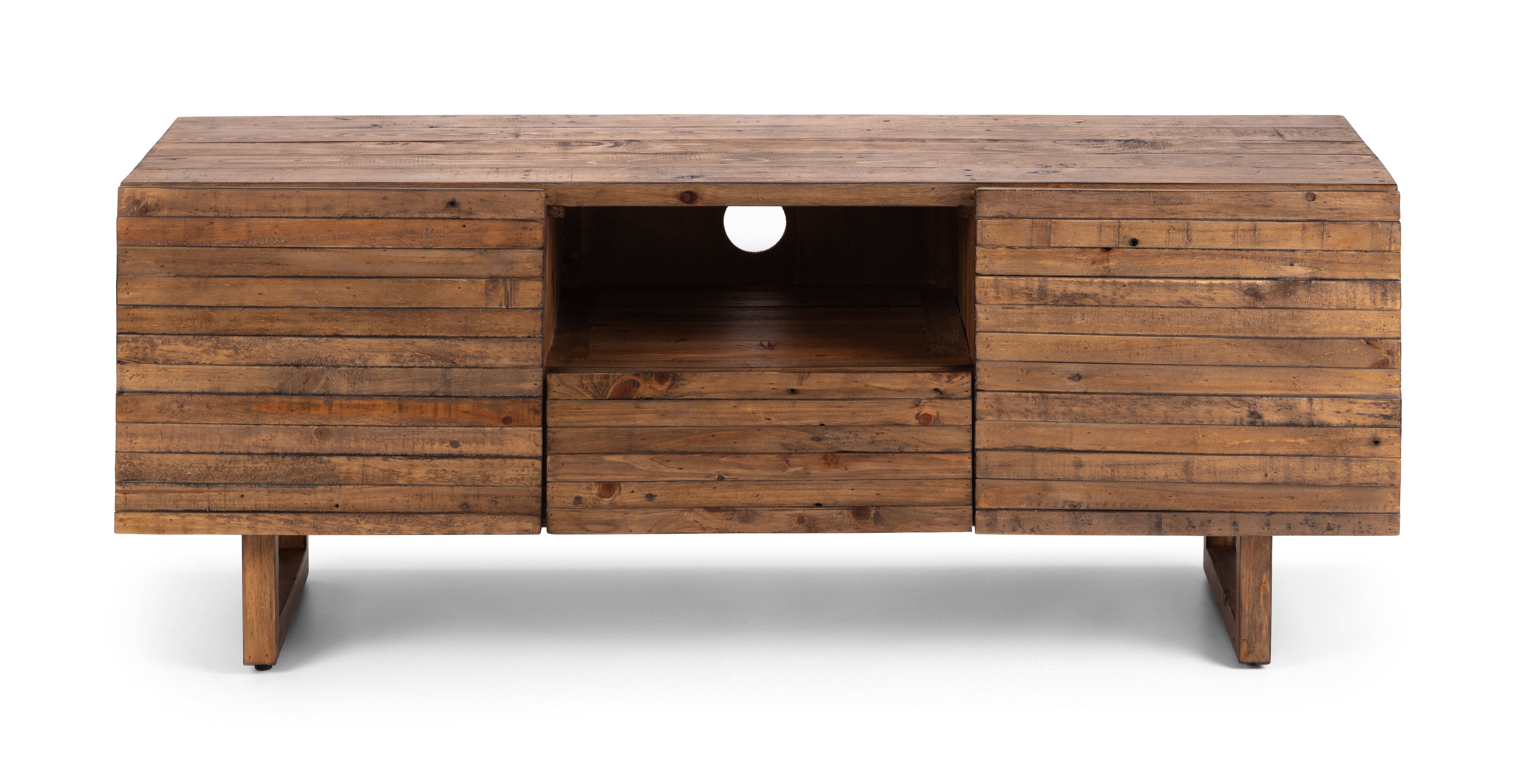 Hickory Pine Wood TV Unit